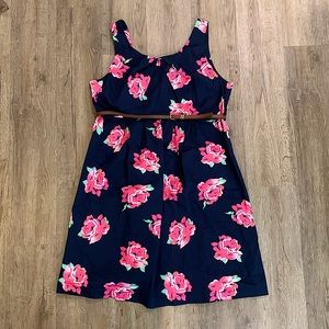 Motherhood Maternity Blue Floral A-line Dress size Medium